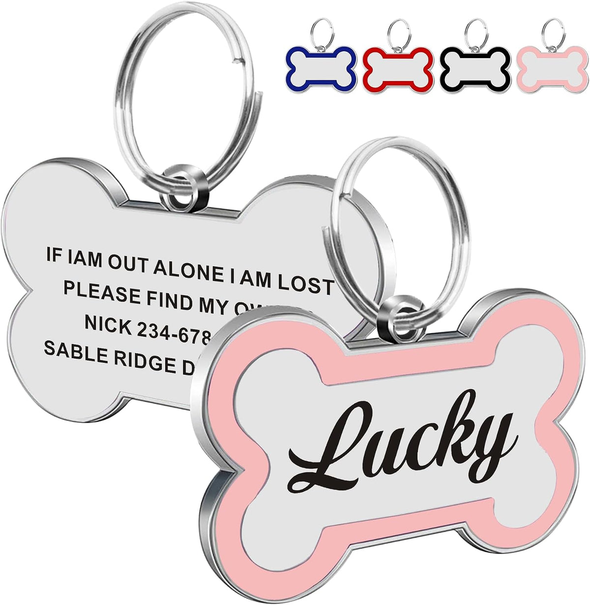 Dog Tags Personalized for Pets Dog Name Tags Personalized Dog Tag Engraved Custom Dog Tags for Pets Custom ID Tags for Puppy Cat (Pink, S) - Image 14