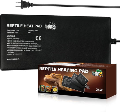 LUCKY HERP Reptile Heat Pad front view showing twenty-four watt heating elements