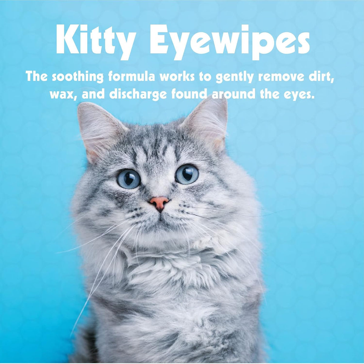 Resealable snap-lid container of Petkin moist wipes for kitten eye grooming