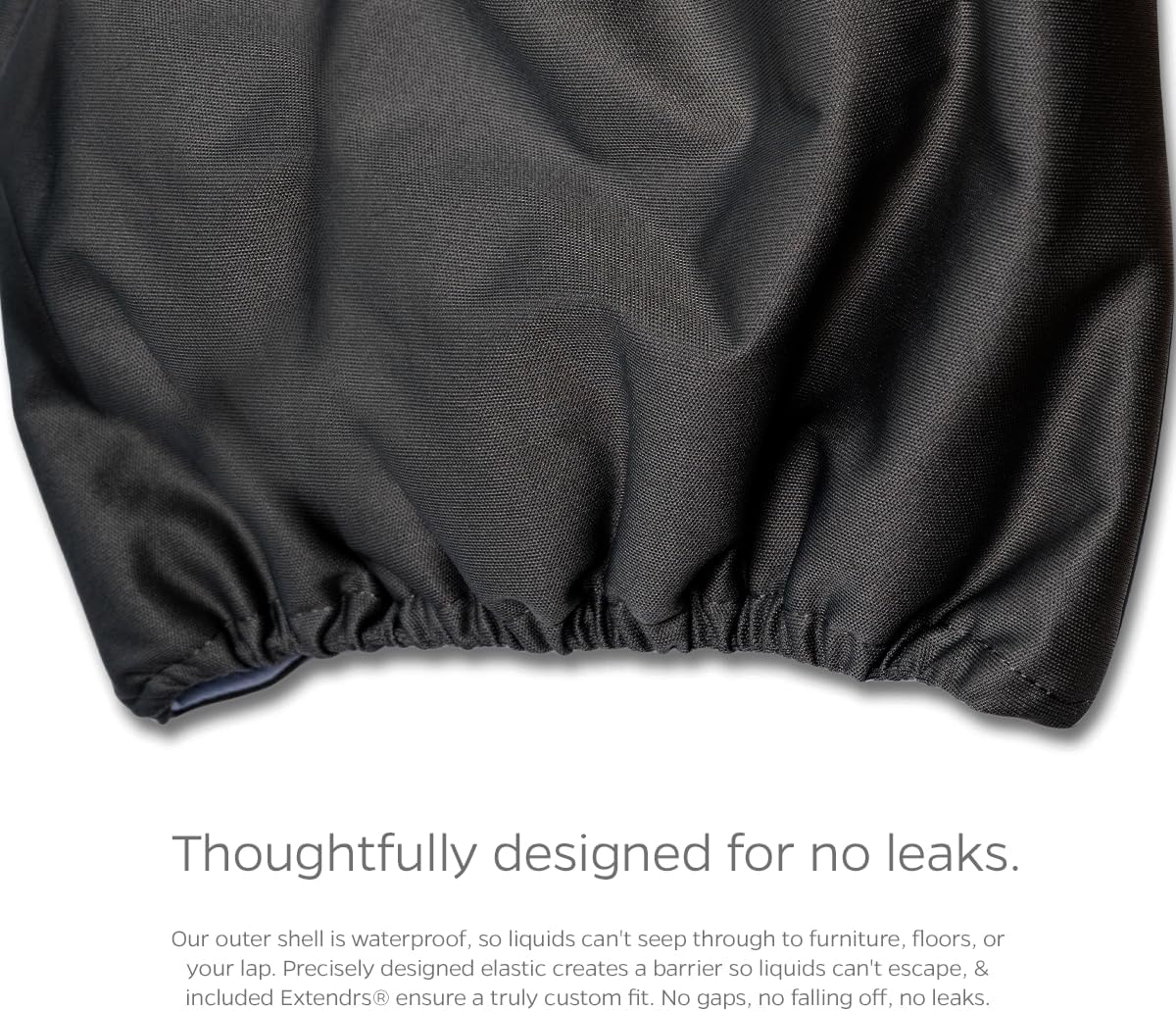 Close up view of the durable stitching and non crinkly fabric of Pet Parents diapers