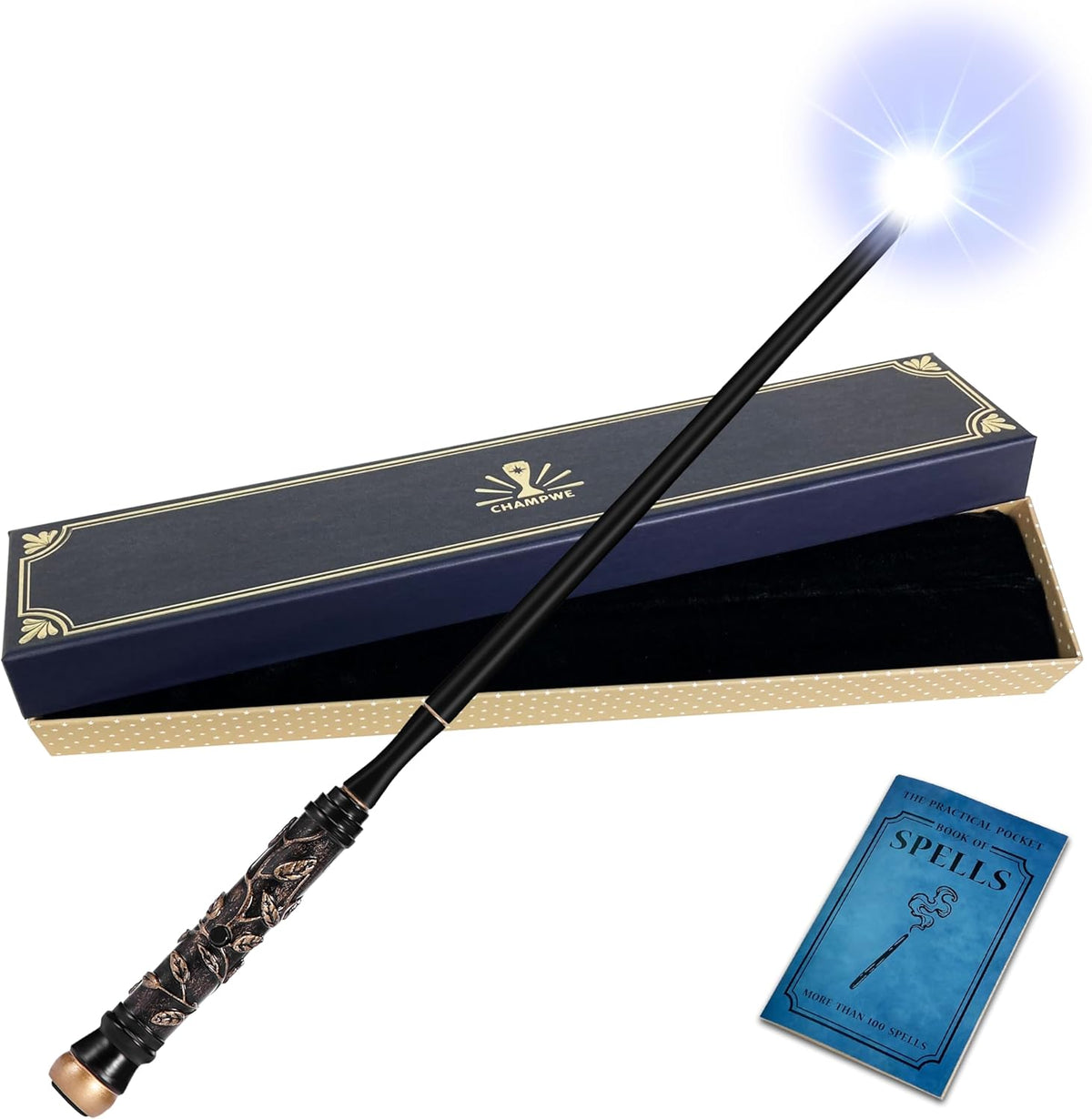 ChampWe light up magic wizard wand foliage front view