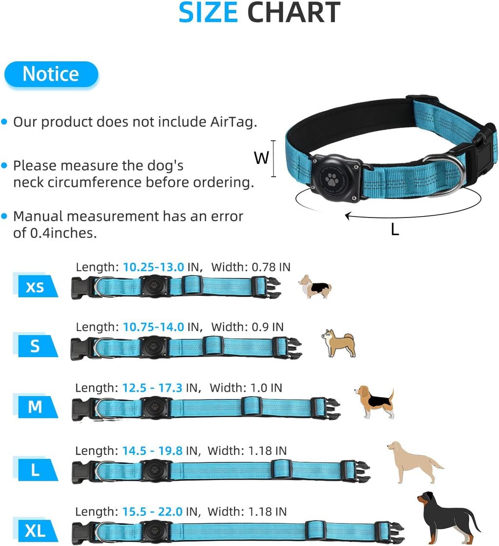 Side profile of medium dog wearing Furrigo AirTag collar