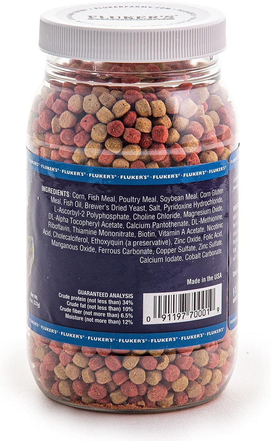 Fluker's floating food pellets container side angle display
