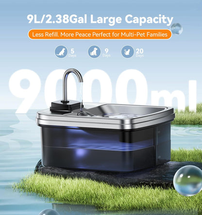 Side profile of FeelNeedy large dog water dispenser