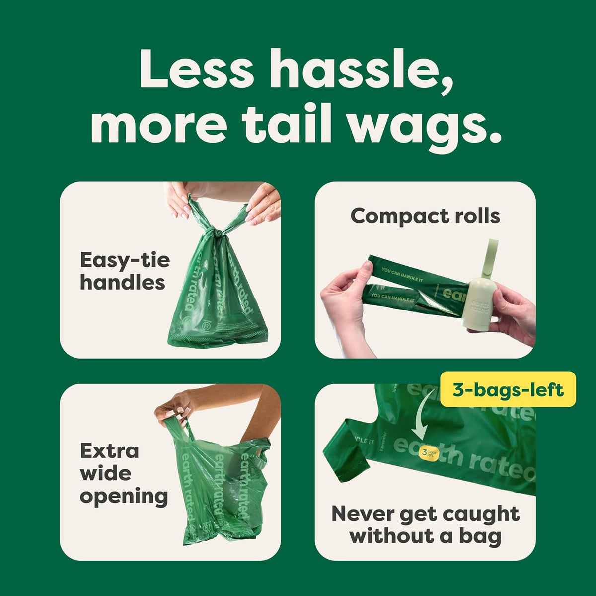 Thick unscented premium dog poop bags roll for convenient pet parenting.