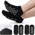 Aluroice 11 Inch Large Silicone Moisturizing Socks front view showing black finish