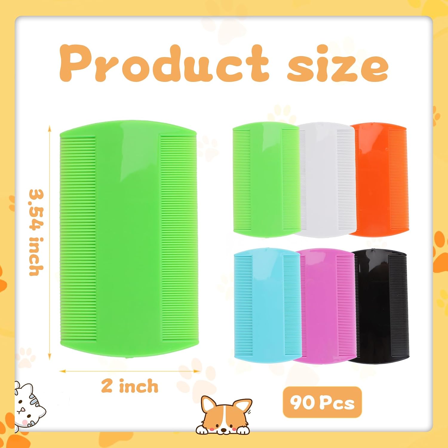 Close up of Buwusmu dual-sided teeth flea comb for kittens