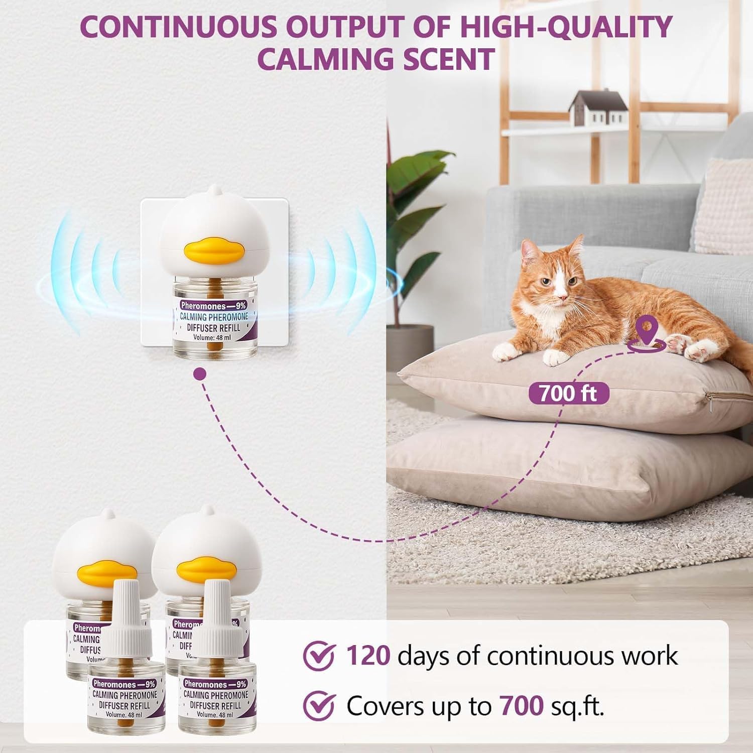 Peturarion pheromone diffuser plugged into a wall outlet with vapor venting upwards safely.