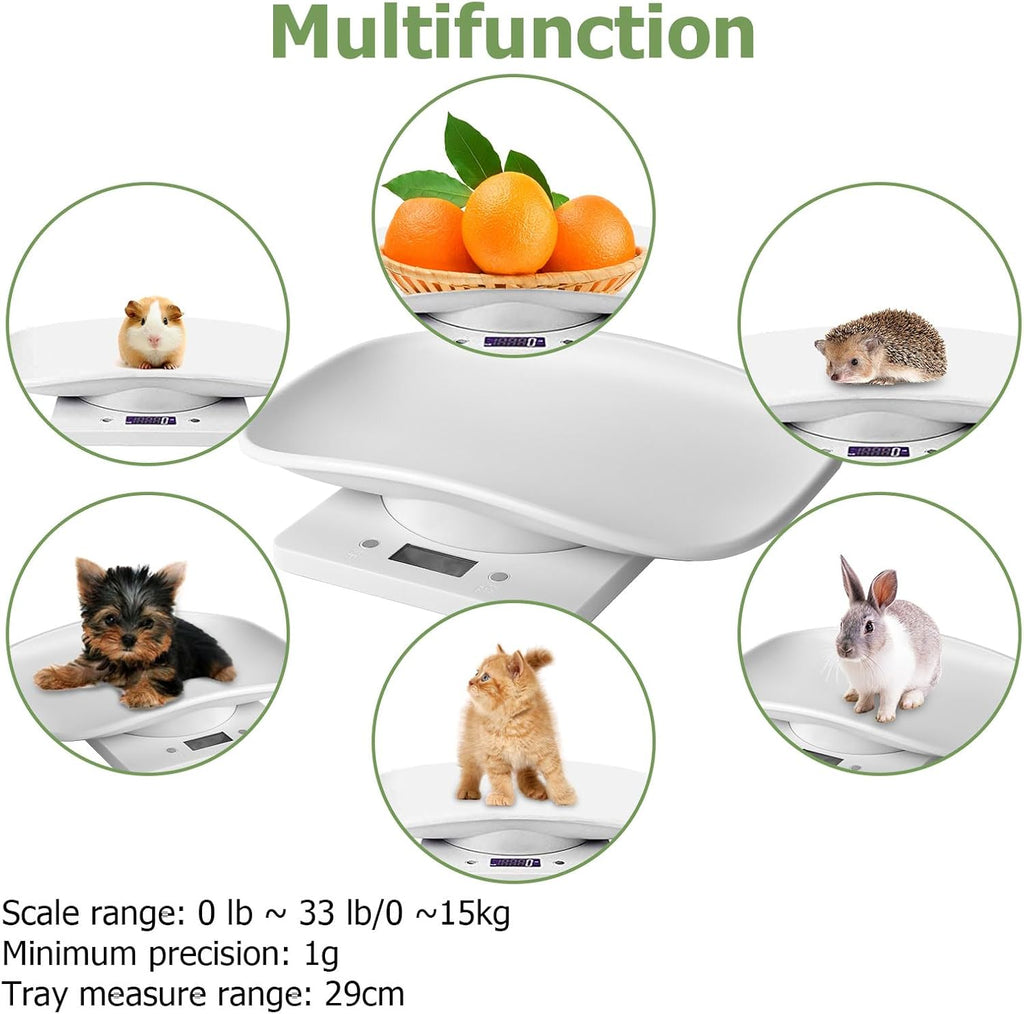 Qulable multi function small animal weight machine displaying metric and imperial unit switching