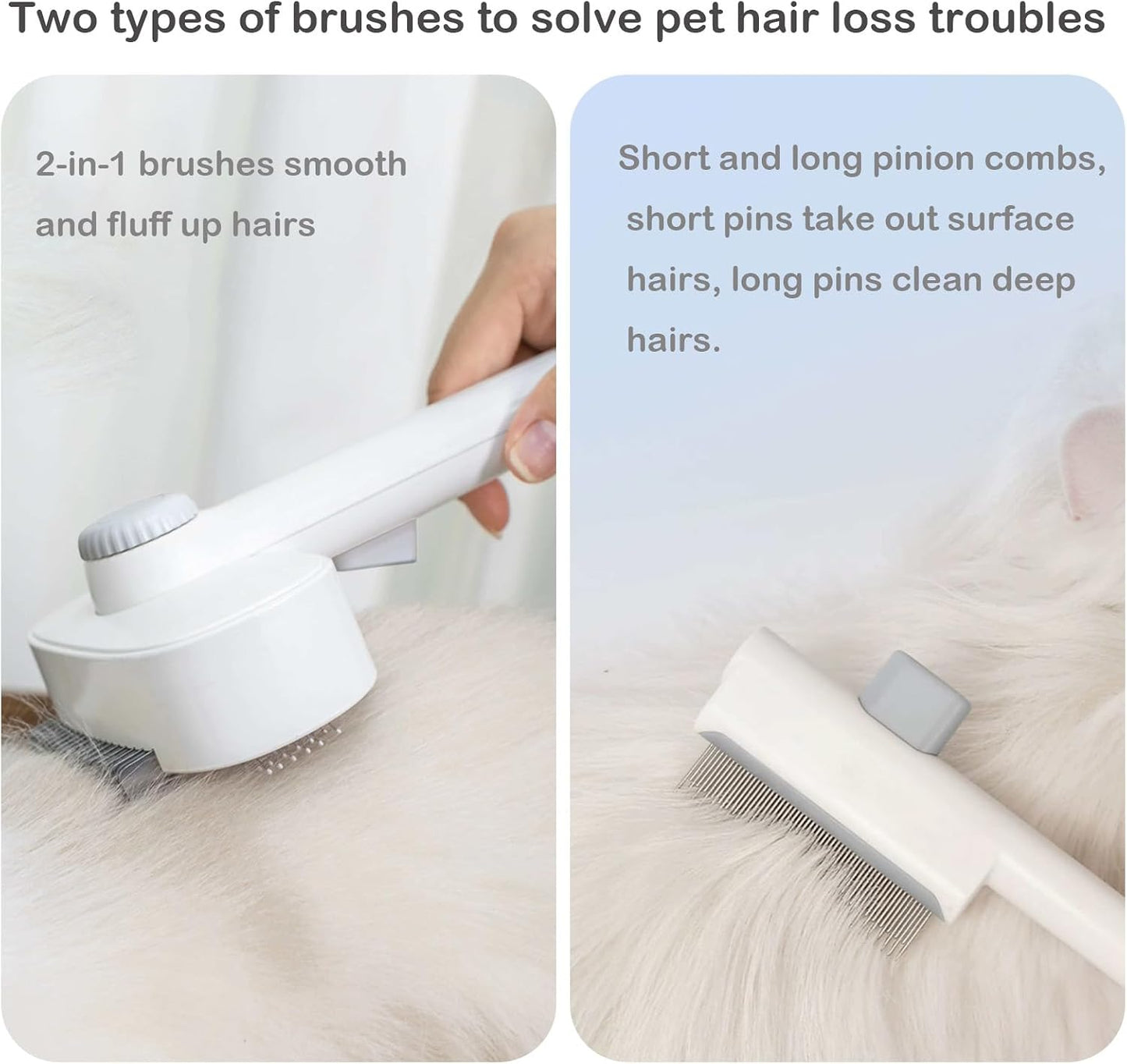 Lgyjqtcmg 2-in-1 pet dematting comb with hair release button