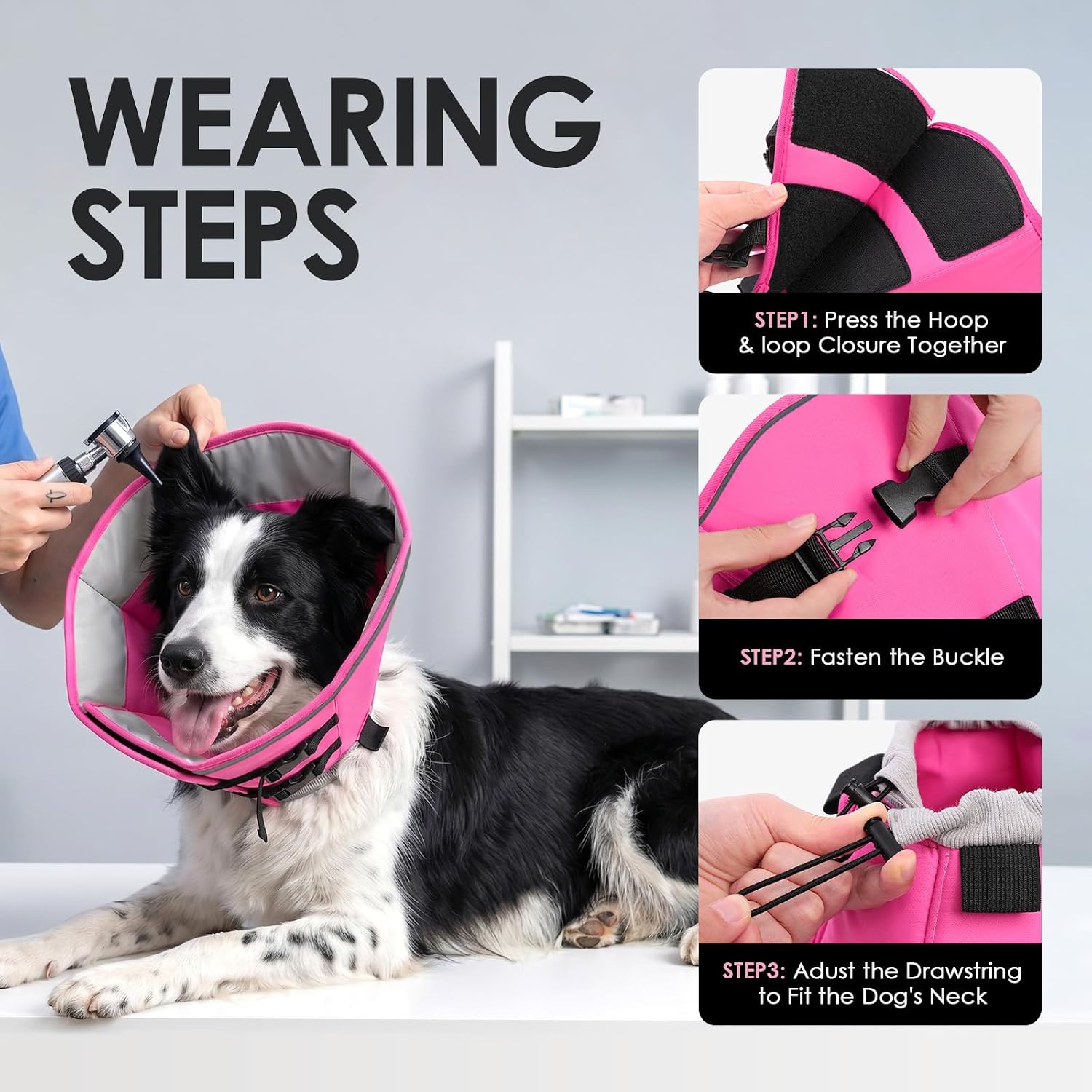 Foldable design of AOFITEE soft dog cone collar