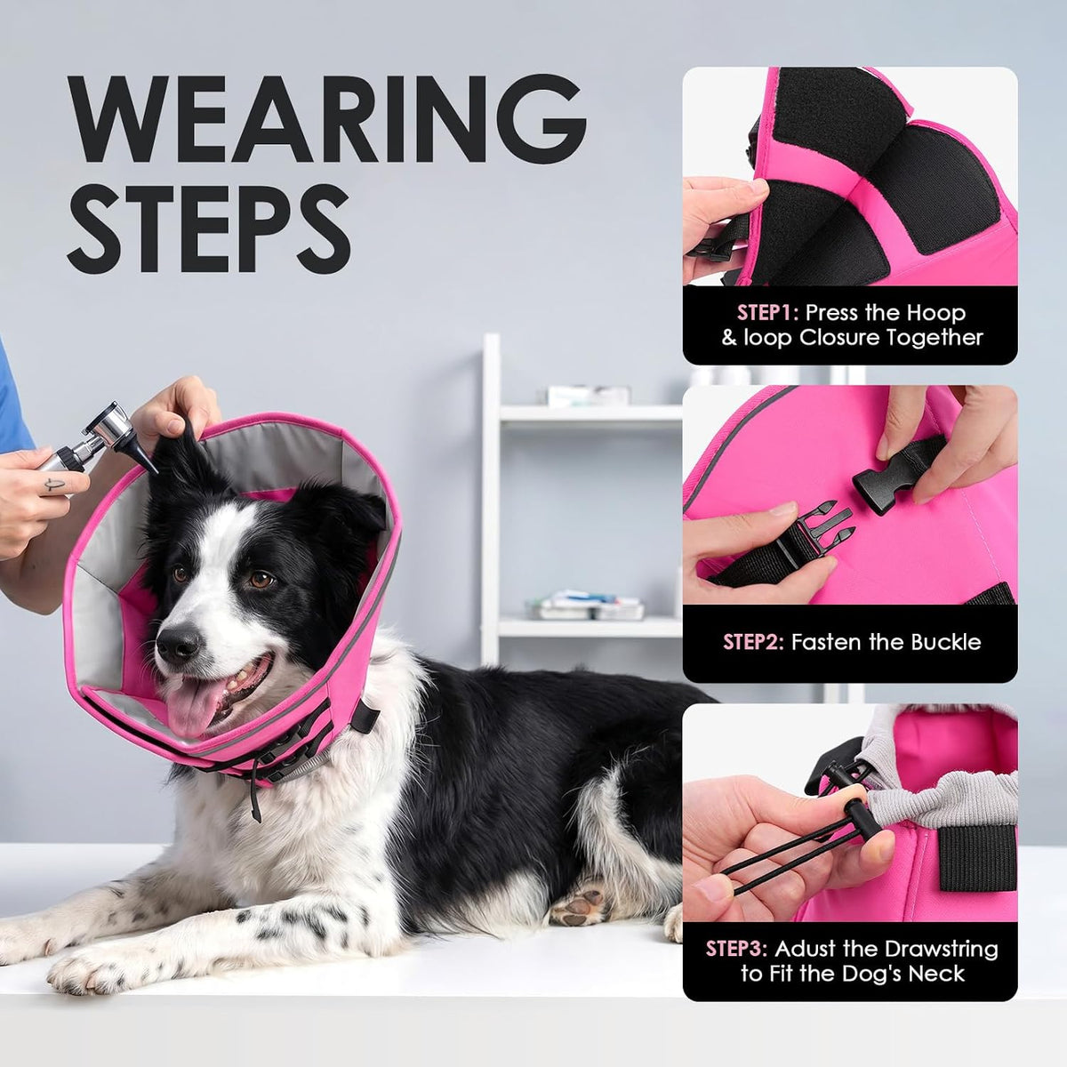 Foldable design of AOFITEE soft dog cone collar