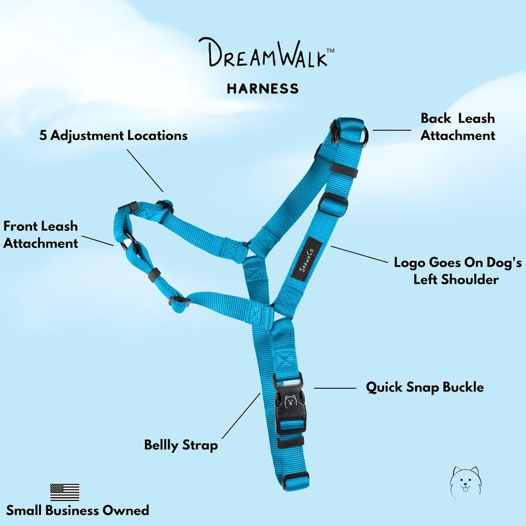 Side profile of ShawnCo dog harness showing adjustable straps