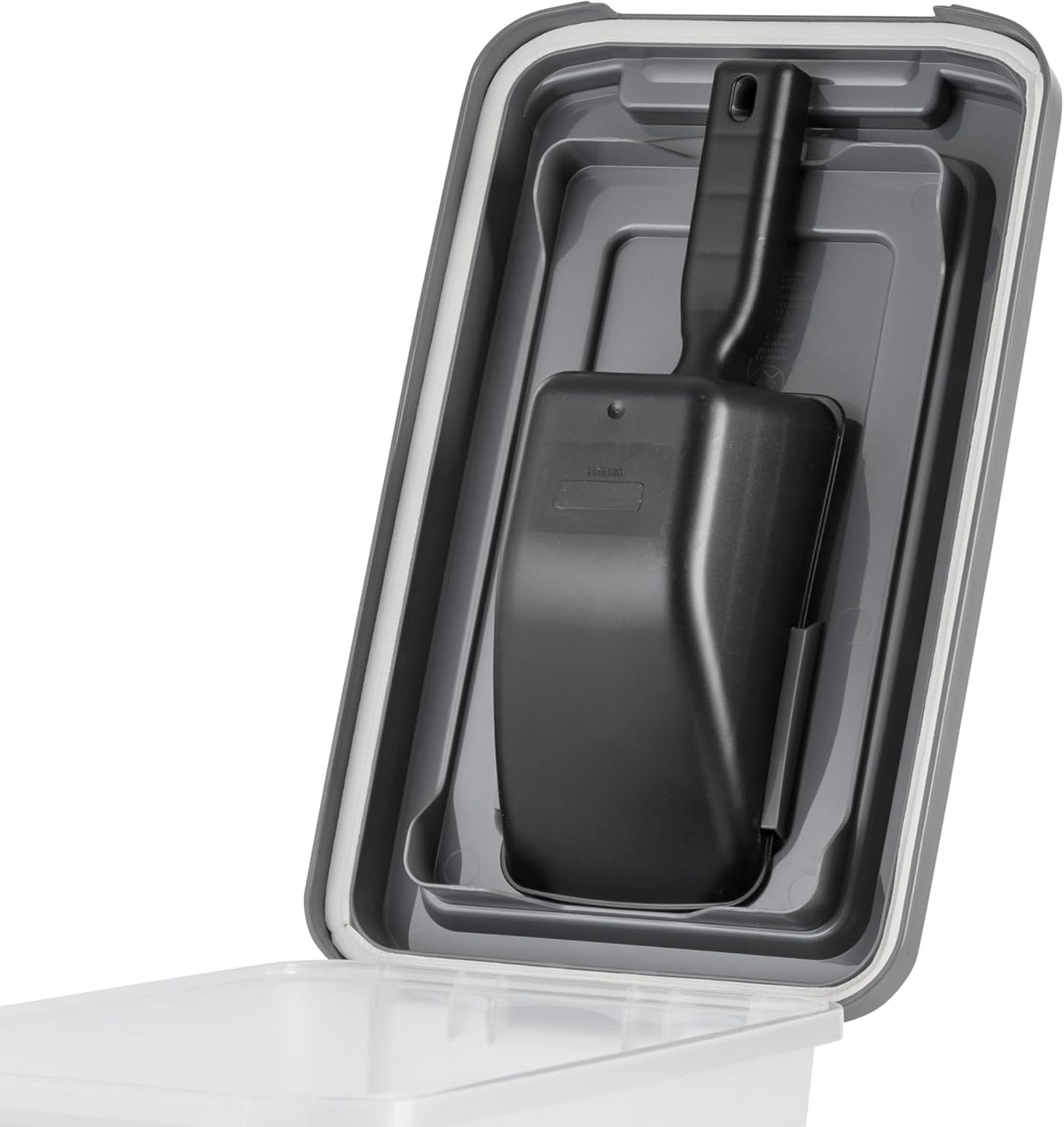 IRIS USA Dog Food Storage Container, Airtight Lid, 2-Cup Scoop, Up to 13 Pounds Pet Food Storage, Versatile Pet Food Bin, Treats, BPA Free, Dark Gray - Image 9