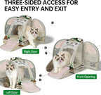 Touchdog secure dog bookbag for hiking folded flat showing its convenient collapsible storage feature.