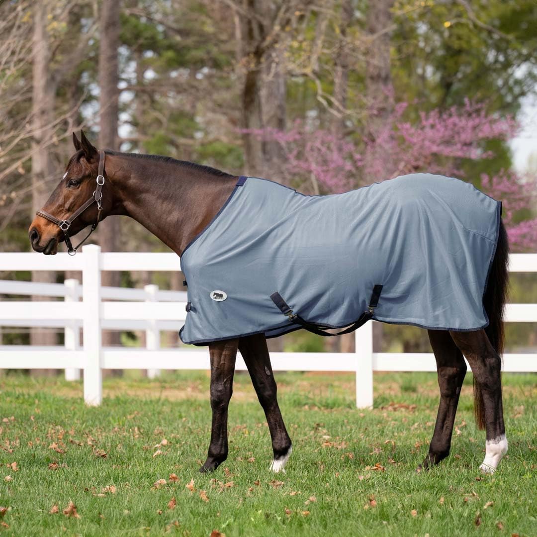 Miller's authentic horse protective sheet close up on front closures