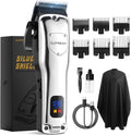 SUPRENT professional hair clipper front view showing digital LED display screen