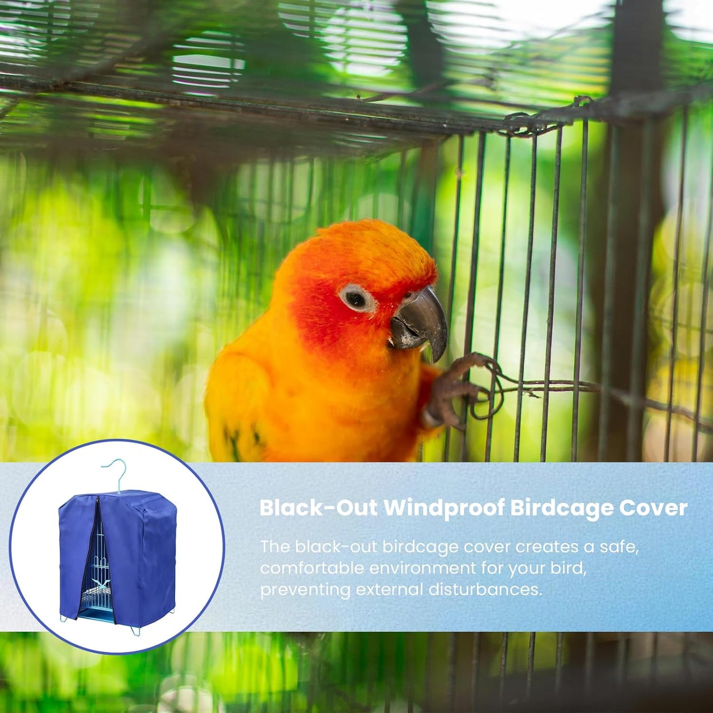 Side zipper closure function on the Wzttdm bird cage cover shield