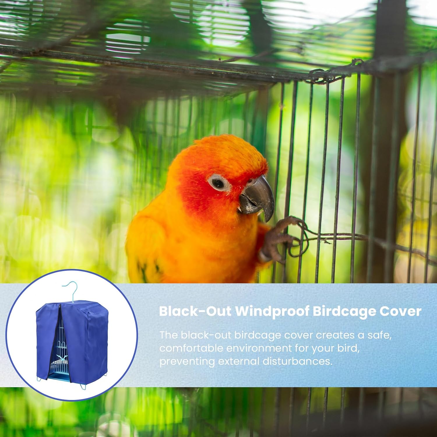 Side zipper closure function on the Wzttdm bird cage cover shield
