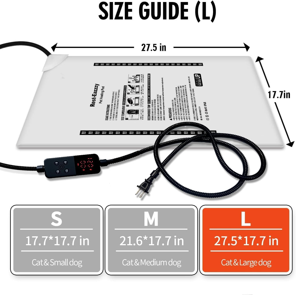 Rest-Eazzzy medium size indoor electric heat pad laid flat in a living room setting.