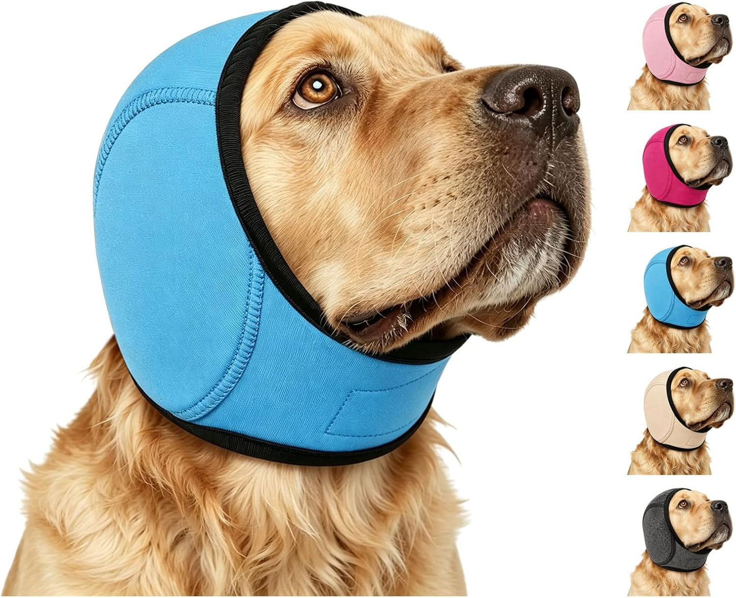 Zenpup Noise Cancelling Ear Wrap, Dog No Shake Ear Muffs Noise Protection Firework Thunder Vacuum, Comfortable Quiet Dogs Calming Hoodie, Adjustable for Grooming Bathing & Swimming (Black, Medium) - Image 14
