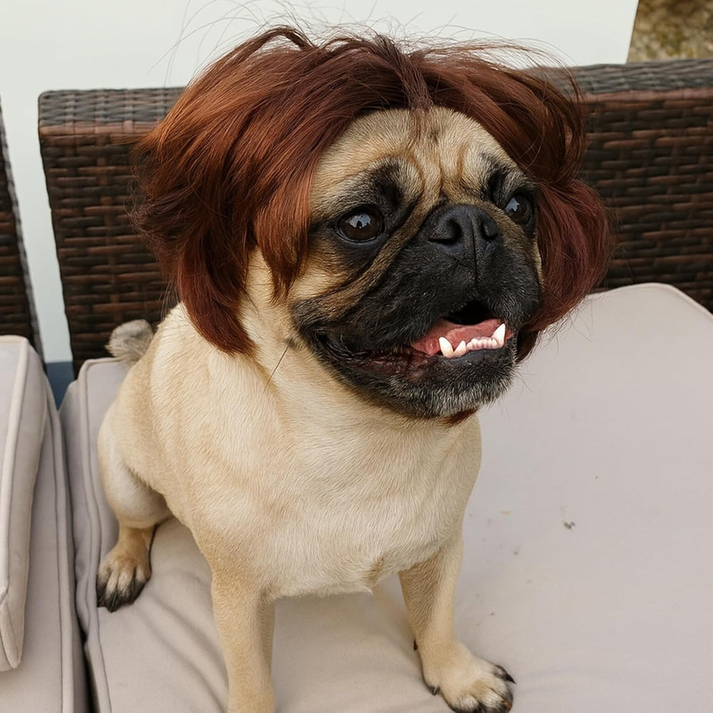Funny brown bob style wig for cat costume party