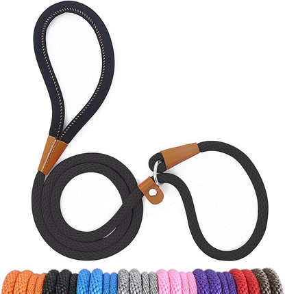 Lynxking pet training slip lead genuine leather slide adjustments packaging