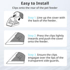 Impact resistant dust proof guard for automated cat bowls multi pet households.