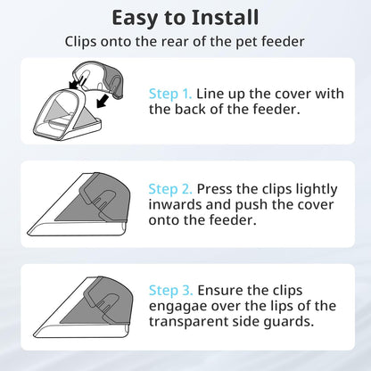 Impact resistant dust proof guard for automated cat bowls multi pet households.
