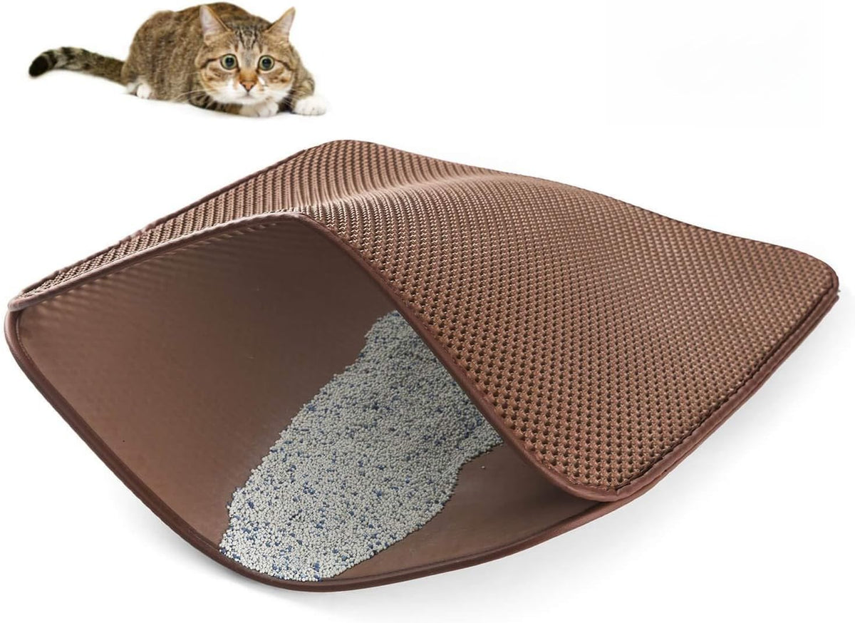 WePet Cat Litter Mat, Kitty Litter Trapping Mat, Honeycomb Double Layer Mats, No Phthalate, Urine Waterproof, Easy Clean, Scatter Control, Catcher Litter Tray Box Rug Carpet - Image 14