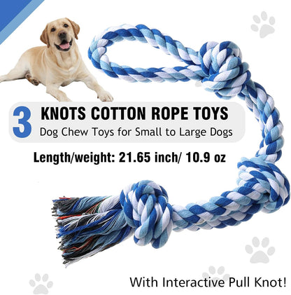 XIGOU indestructible pet tug toy close up of natural cotton fibers