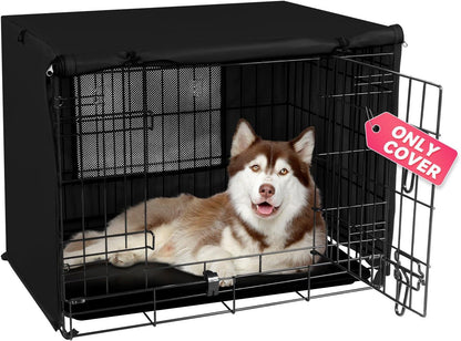 Seiyierr Dog Crate Cover - Kennel Covers Fit for 24 Inch Dogs Crate, Double Door Polyester for Wire Puppy Cage Indoor Outdoor Protection, Grey - Image 13