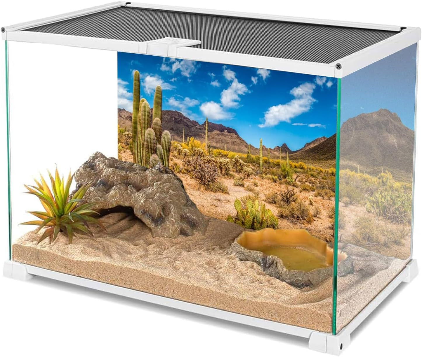 Blue sky oasis polyester background for thirty six inch reptile tank