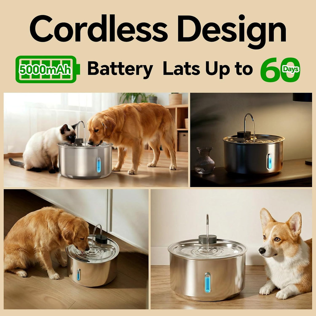 Components of YoYoRemote cordless dog water fountain