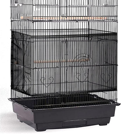Shappy black nylon mesh netting folded neatly for compact storage