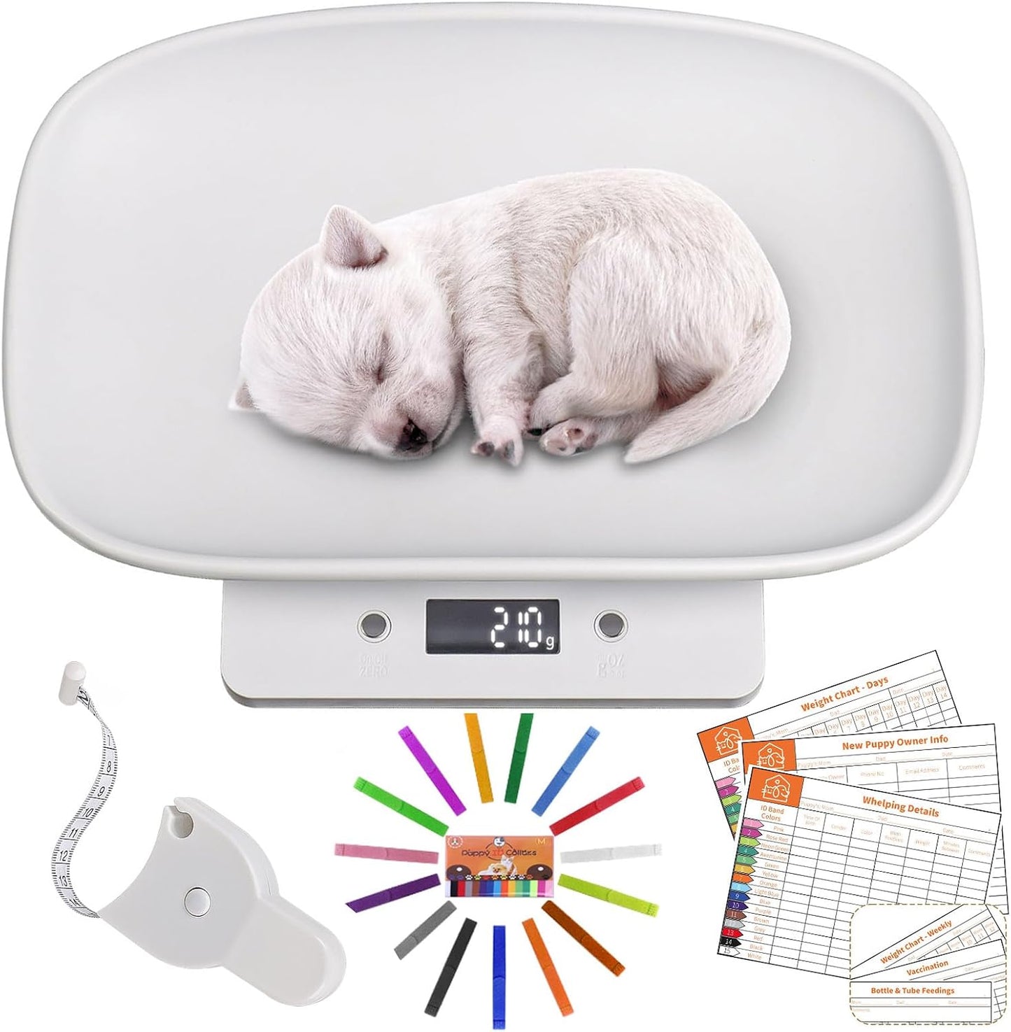 Digital Small Animals Scales for Weighing with Tape Measure, Puppy Whelping Scale Weigh Your Kitten, Rabbit with High Precision, Multifunction Electronic Baby Scales for Small Dogs Cats Crawl Pet - Image 11