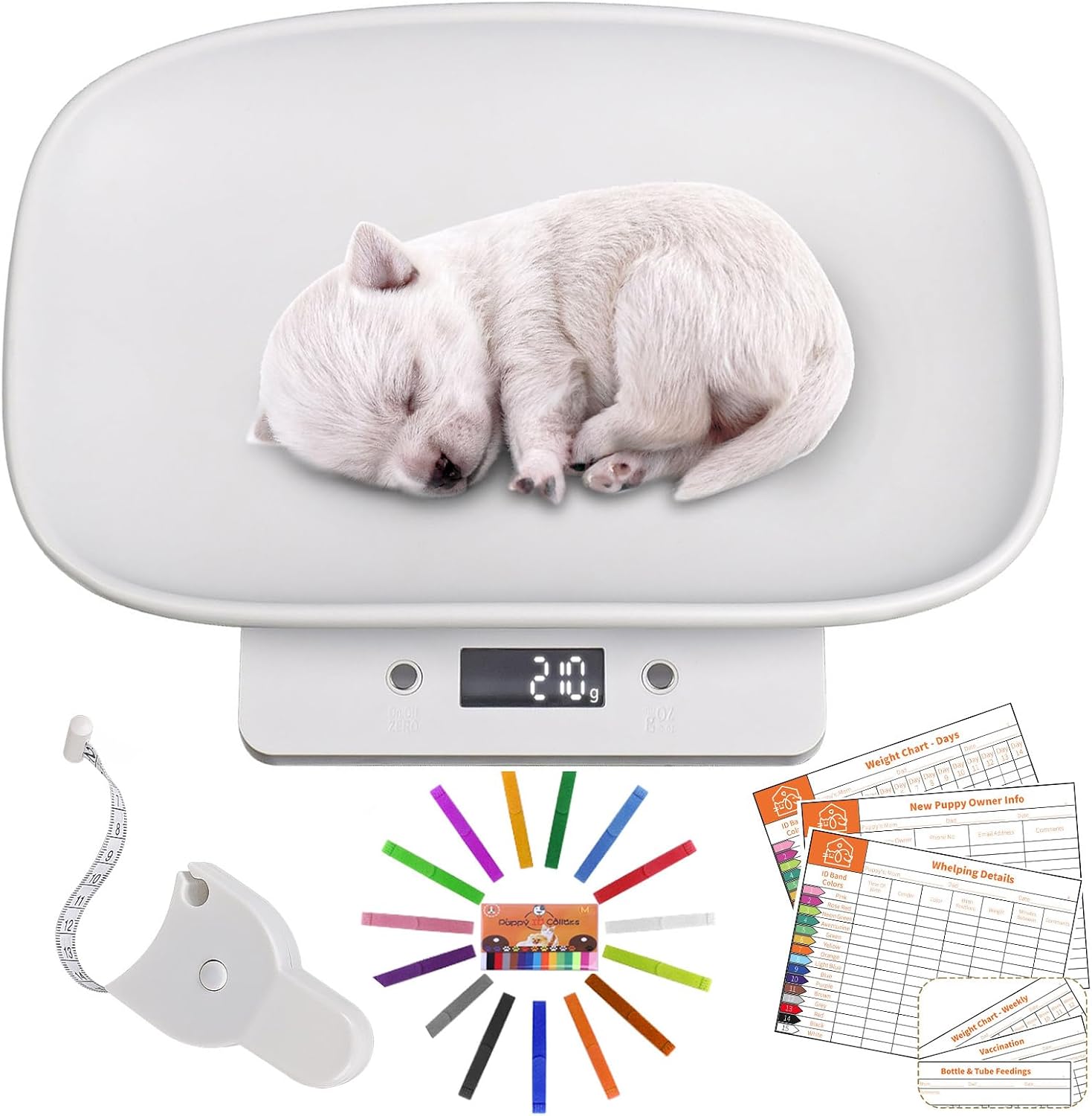 Digital Small Animals Scales for Weighing with Tape Measure, Puppy Whelping Scale Weigh Your Kitten, Rabbit with High Precision, Multifunction Electronic Baby Scales for Small Dogs Cats Crawl Pet - Image 11