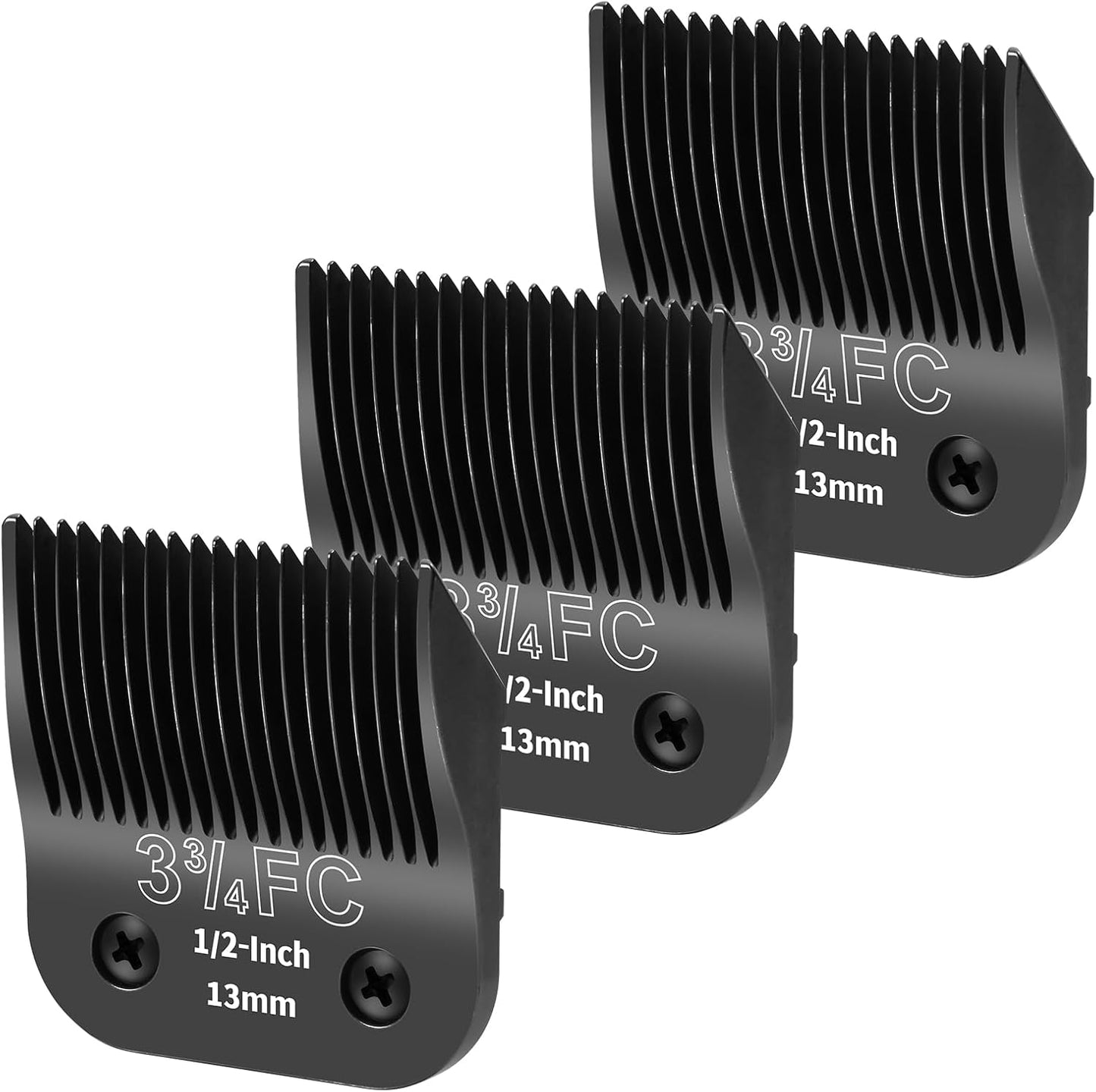 3 Pack 7FC Detachable Dog Grooming Steel Blades,Compatible with Andis,Oster A5,Wahl KM-10 Series,Cut Length 1/8" 3.2MM Black - Image 9
