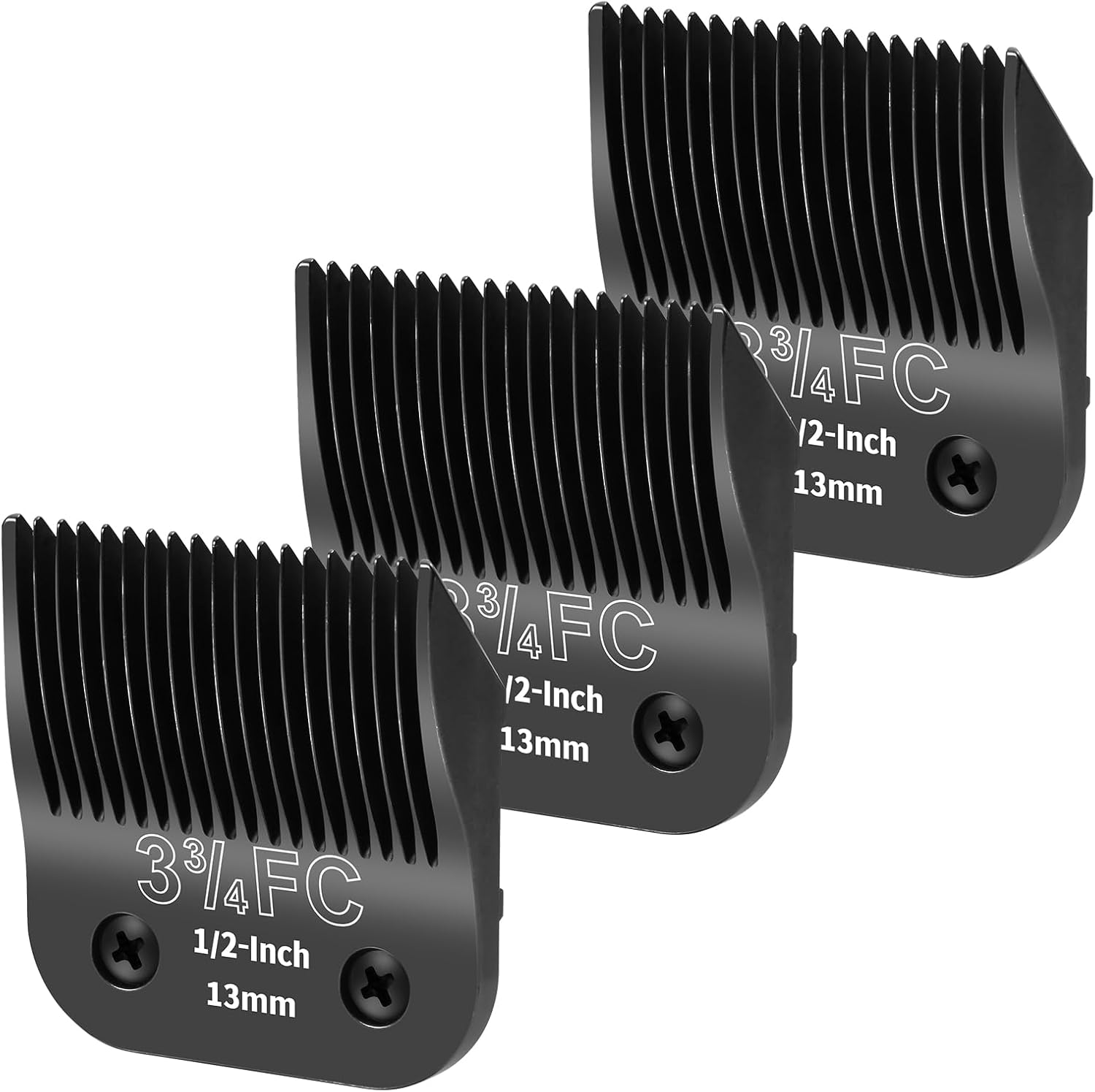 3 Pack 7FC Detachable Dog Grooming Steel Blades,Compatible with Andis,Oster A5,Wahl KM-10 Series,Cut Length 1/8" 3.2MM Black - Image 9