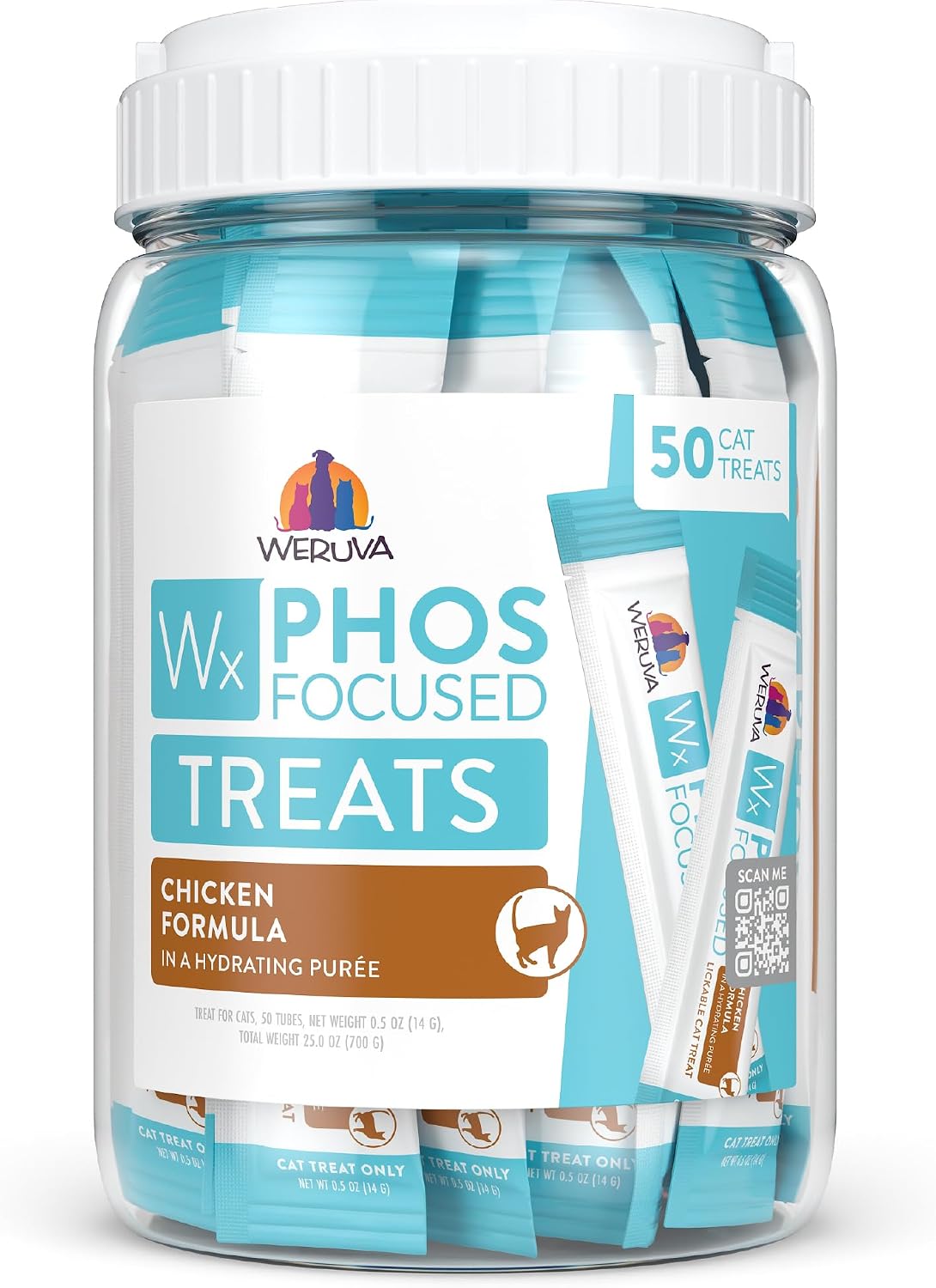 Weruva Wx Phos Focused, Lickable Cat Treats Variety Pack, 0.5oz Tube, Pack of 24 - Image 12