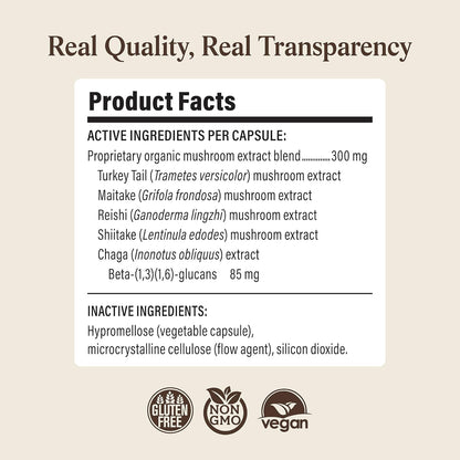 Real Mushrooms Pet Defenders packaging highlighting ninety vegetable capsules