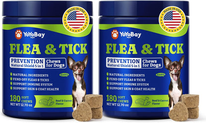 Flea & Tick Prevention for Dogs Chewables, Natural Dog Flea and Tick Control Treatment, Oral Flea Pills, Dogs Supplement, Natural Shield 5-in-1 Protection, Beef & Carrot Flavor, 180 Soft Chews - Image 13
