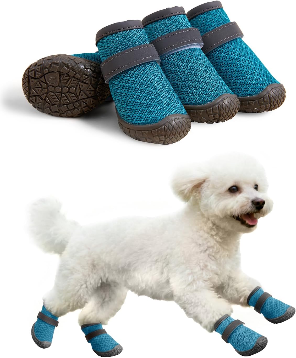 Haloumoning breathable dog shoes front view for small medium dogs