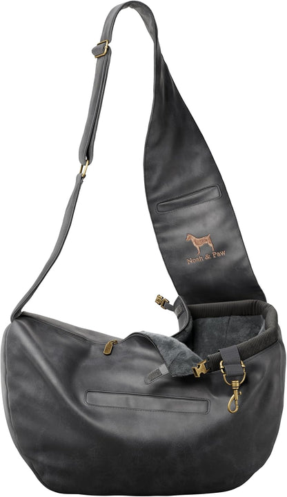 Noah & Paw Dog Sling Carrier for Small Dogs 5-18lb, Dog Sling for Small Dogs and Cats, Dog Carrier with Adjustable Padded Strap, Vegan Leather Lined with Fur, 3X Safety Features, Machine Washable - Image 10