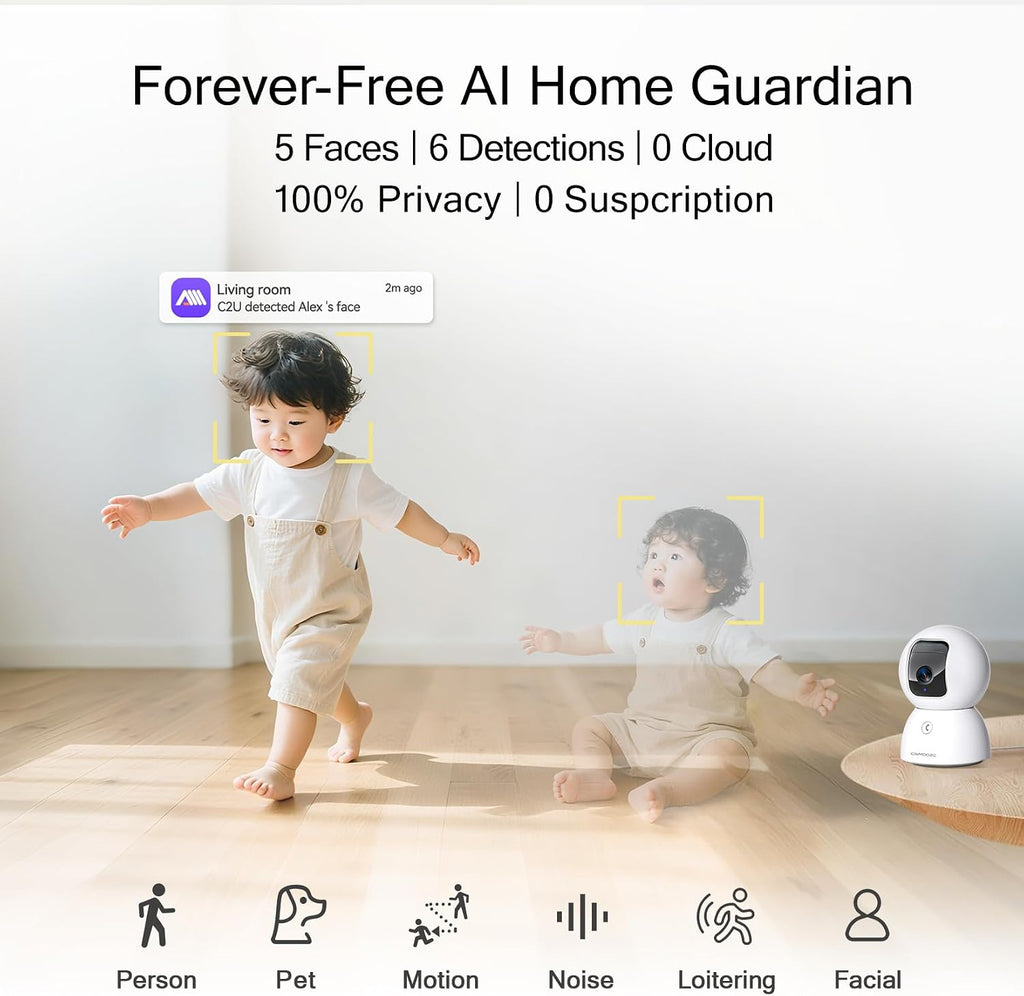 Cinmoore baby monitor camera with zero glow night vision technology