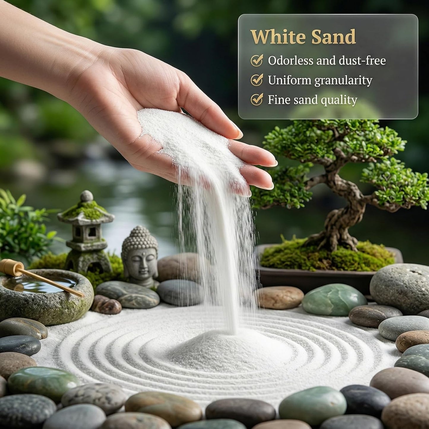 Close up of Paidiem decorative white sand texture