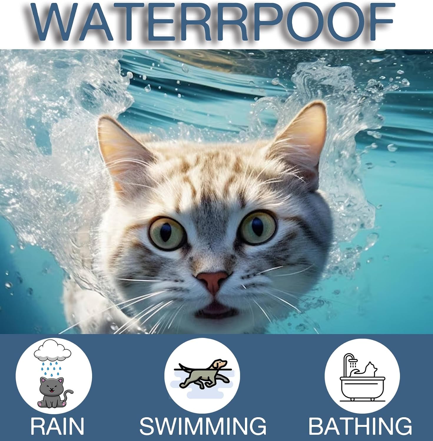 Waterproof flea collar for cats close up