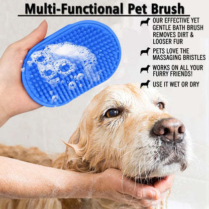 Soft rubber bristles of the Kwispel pet massage brush for sensitive skin