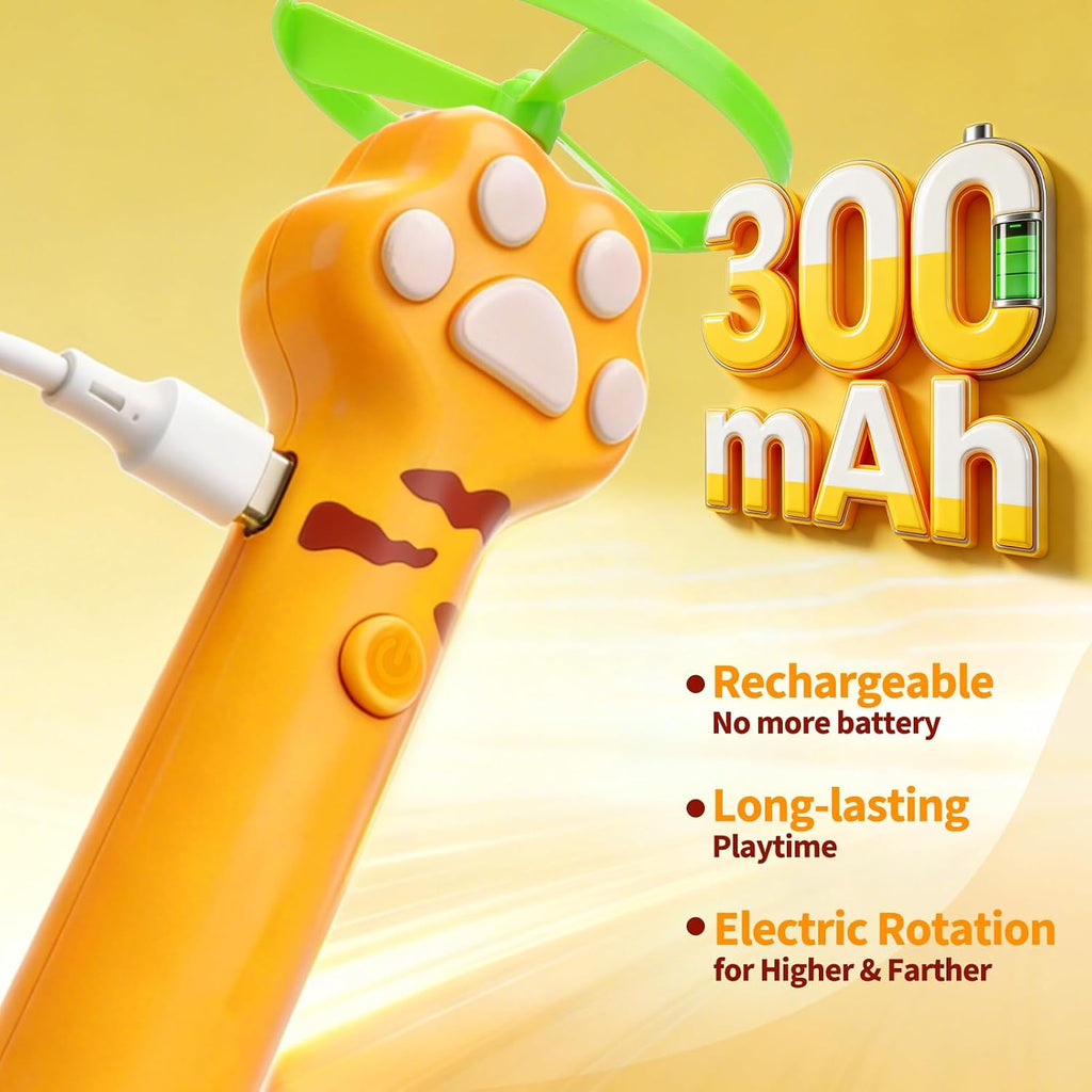 Ergonomic handheld pet toy launcher being loaded with a daytime spinning disc