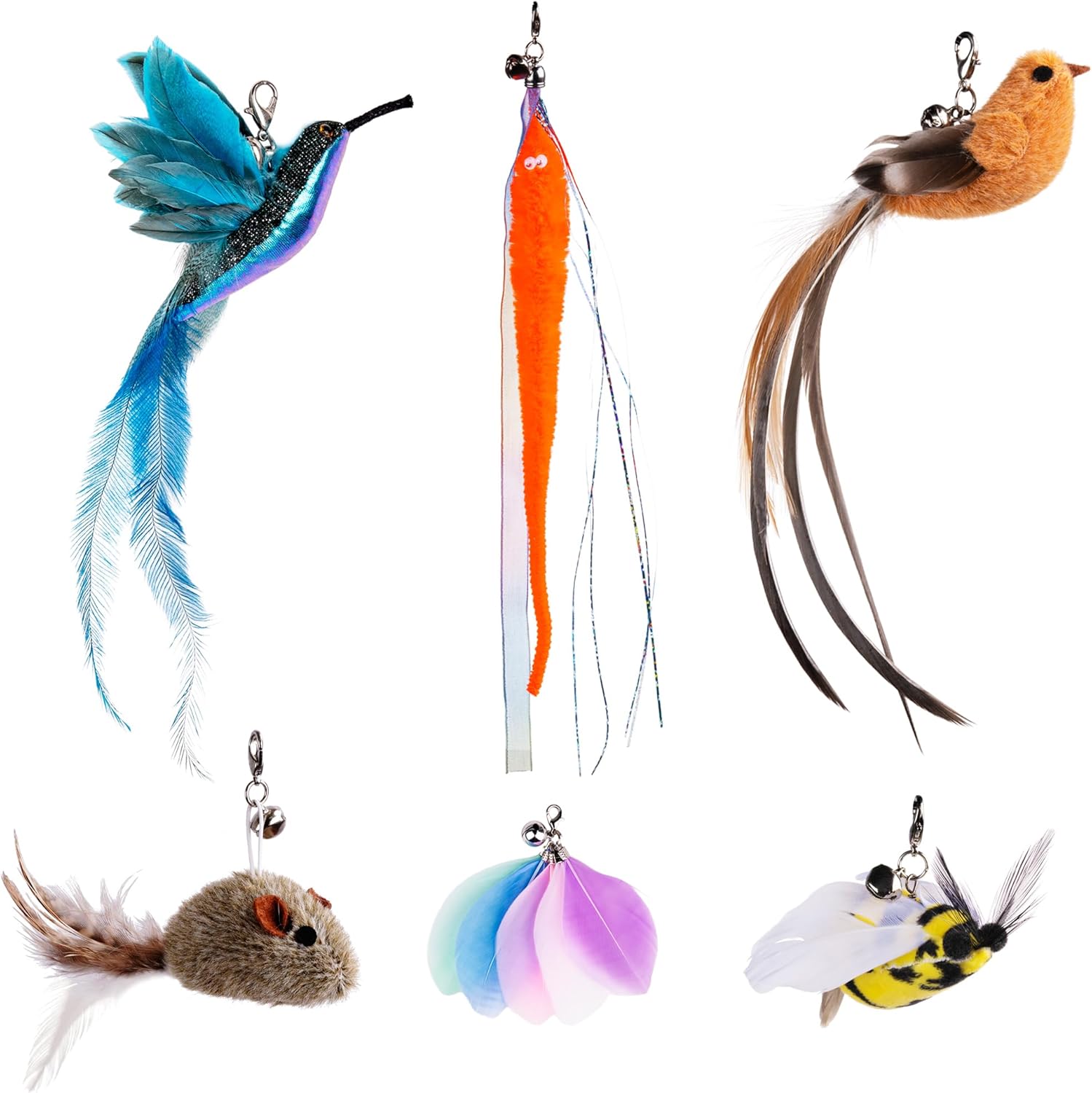 JXFUKAL 2025 Latest Cat Toys, 2 in 1 Spring Cat Wand Toy with 2PCS Ultra-Long Cat Teaser, 4PCS Spring Steel Wire & 5PCS Feather Refills for Kitty Kitten Indoor Cats Accessories - Image 9